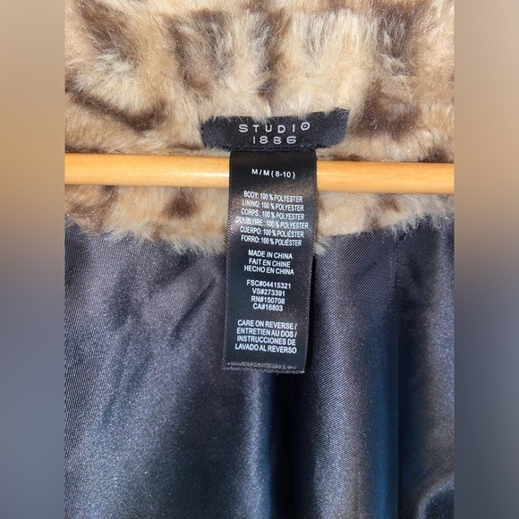 Women’s STUDIO 1886 cheetah print faux Fur zipped Jacket size medium (8-10) - Picture 8 of 14